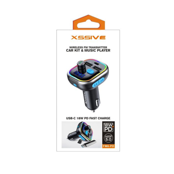 Xssive Draadloos FM transmitter - Bluetooth - Autolader - Snel lader - Carkit - Muziekspeler - Handsfree bellen - LED Display - Afbeelding 2
