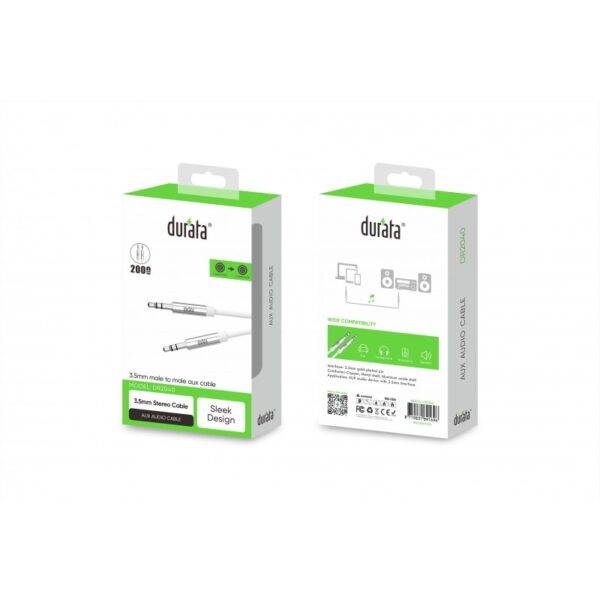 Durata Aux Audio Cable 3.5mm to 3.5mm 2meter DR2040 (2) Durata Aux Audio Cable 3.5mm to 3.5mm 2meter DR2040
